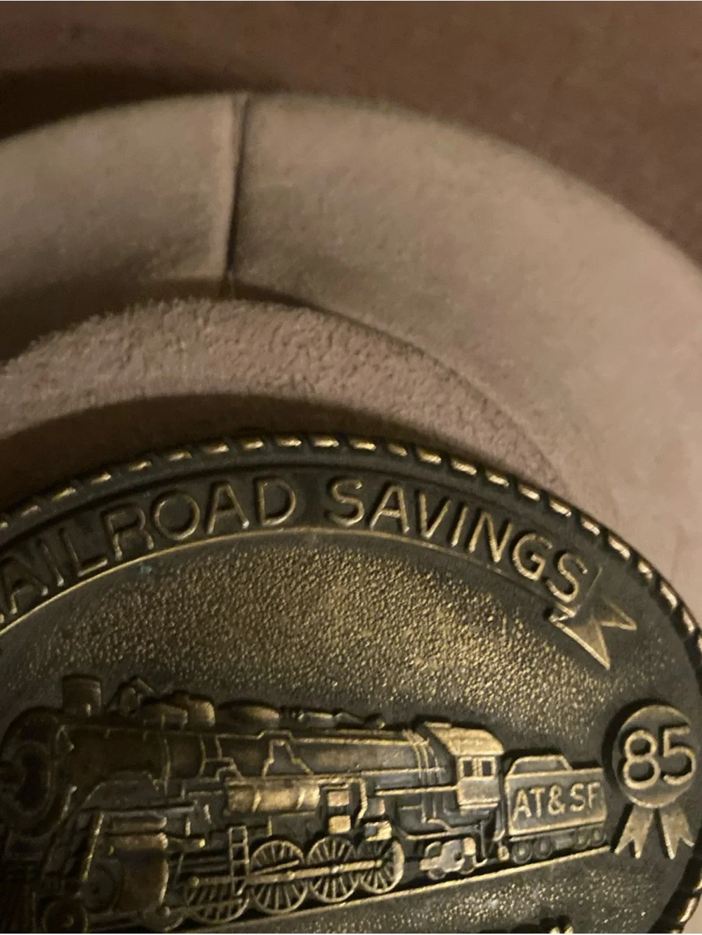 1985 Railroad Savings Mountain Series Train Belt Buckle